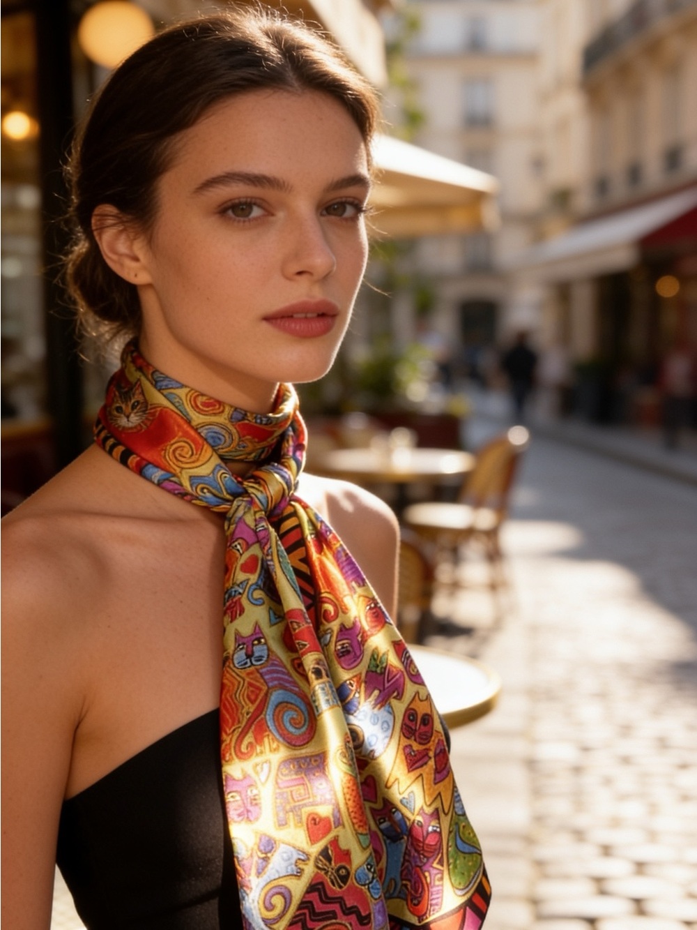 Laurel Burch Vibrant Multicolor Patterned Neck Scarf - Women's Accessory YT12